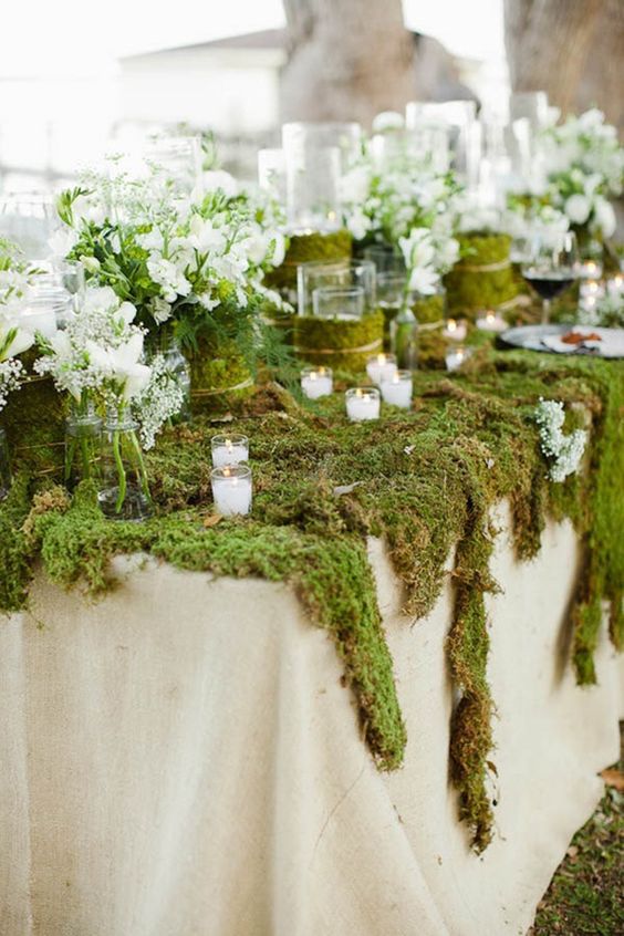 Zielona dekoracja wesela